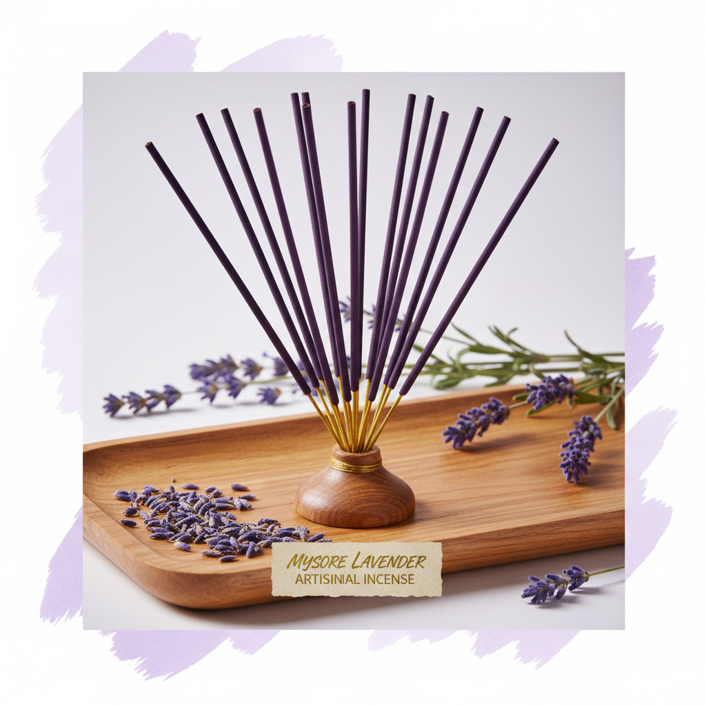 Incenso Artesanal de Lavanda de Mysore (12 Varetas)